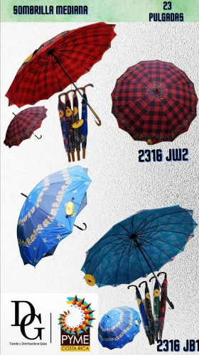 Sombrilla Mediana Doble Capa Multibarilla 23"