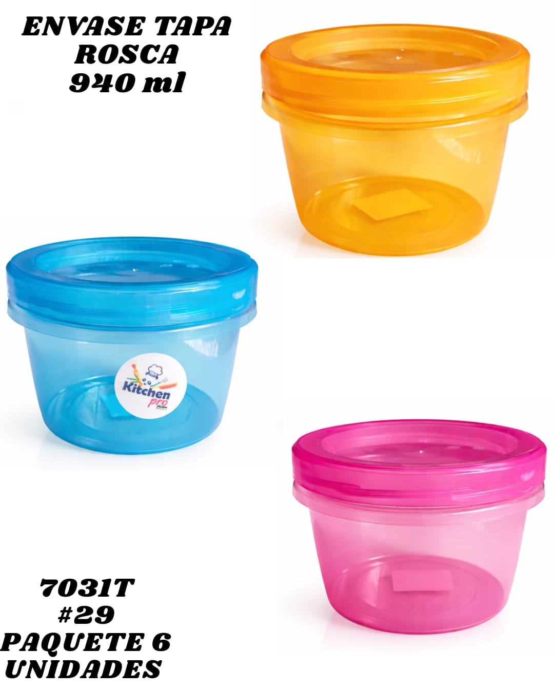 6 Envases Individual Tapa Rosca